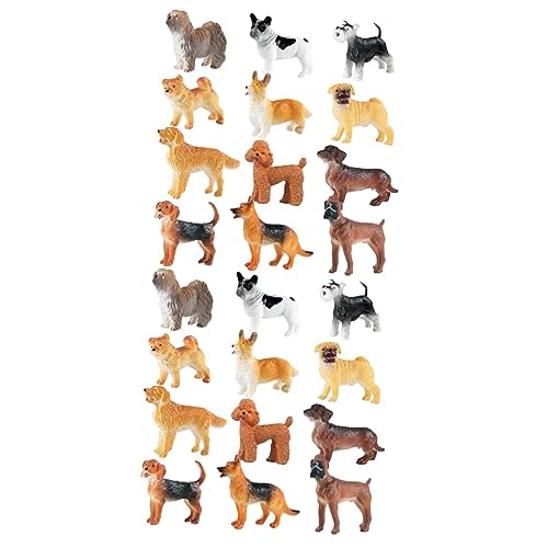 BESTonZON 24 STK Welpenmodell Tischdekoration Miniaturtiere Bookshelf Decor bücherregal Dekoration Modelle Spielzeug dekorativer Hundeschmuck kleine Hundefiguren Hündchen der Hund Bulldogge von BESTonZON