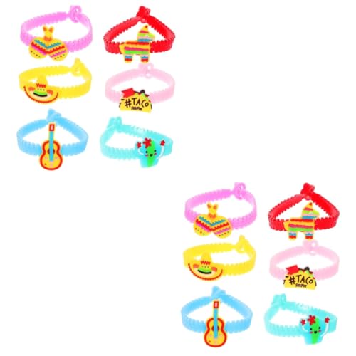 BESTonZON 24 Stck. Mexikanische Fiesta Armbänder Bunte Cartoon PVC Handgelenkbänder für Karneval Partyzubehör und Feierlichkeiten für Festliche Anlässe BESTonZON 24 Stck. Mexikanische Fiesta Armbänder Bunte Cartoon PVC Handgelenkbänder für Karneval Partyzubehör und Feierlichkeiten für Festliche Anlässe von BESTonZON