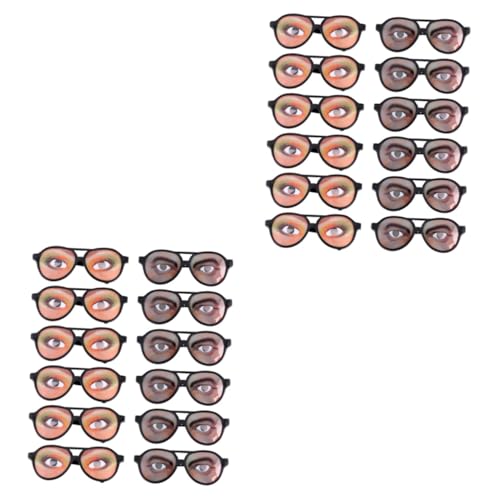 BESTonZON 24 Stk Halloween-Party-Requisiten Coole Brille mit Rahmen und Witzaugen lustige Brille für Kinder Elfenohren Scherzbrille Gläser Brille verkleiden bilden Kleidung Männer und Frauen von BESTonZON
