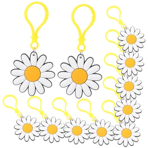 BESTonZON 24 Stück Daisy Schlüsselanhänger Niedliche Blumen Schlüsselringe für Taschen und Rucksäcke Zufällige Farben Gastgeschenk für Partys und Freundinnen Zufällige Farbe Zufällige Farbe von BESTonZON