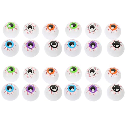 BESTonZON 24 Stück Halloween-Augäpfel: 4 cm große, realistische, federnde Augäpfel als Requisiten für Horrorpartys – Füllmaterial für Goody Bags, DIY-Halloween-Bastelbedarf BESTonZON 24 Stück Halloween-Augäpfel: 4 cm große, realistische, federnde Augäpfel als Requisiten für Horrorpartys – Füllmaterial für Goody Bags, DIY-Halloween-Bastelbedarf von BESTonZON