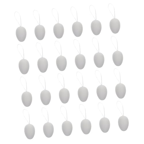 BESTonZON 24stücke Ostereier Zum Bemalen Eier Aus Kunststoff Blanko Für Kreative Gestaltung Bastelmaterialien Für Junge Mädchen Und Schulprojekte Mit Weißem Satinband BESTonZON 24stücke Ostereier Zum Bemalen Eier Aus Kunststoff Blanko Für Kreative Gestaltung Bastelmaterialien Für Junge Mädchen Und Schulprojekte Mit Weißem Satinband von BESTonZON