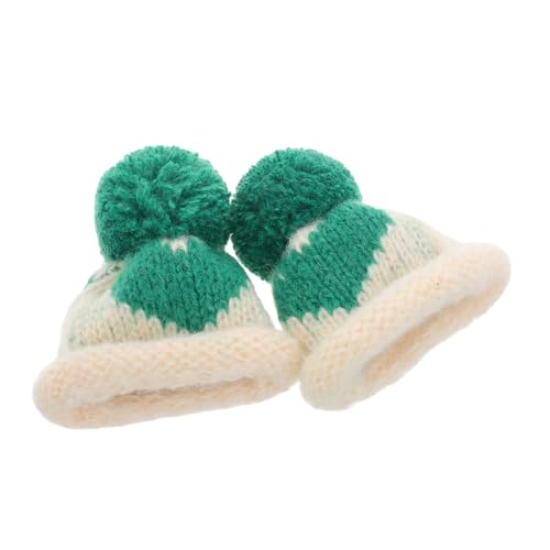 BESTonZON 2St Mini-Strickmütze Flaschenverschlüsse riesige Hüte Paar Halskette Liebe Hüte Weihnachtsbaum schmuck mini strickmützen Miniatur-Strickmützen Weihnachtsschmuckhüte Stricken von BESTonZON