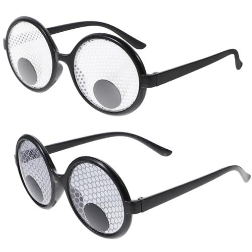 BESTonZON 2st Rollbrille Wackelige Brille Augapfelbrille Augenklappe Für Erwachsene Party-sonnenbrille Augenklappen Für Erwachsene Ankleiden Lustige Brillen Partybrille Zubehör Plastik Clown von BESTonZON