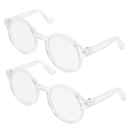 BESTonZON 2stücke Minibrille Aus Kunststoff Kleine Brille Für Puppen-ankleide Haustierkostümzubehör Puppen-Cosplay-Brille Miniaturbrillen DIY-basteln Für Puppen von BESTonZON