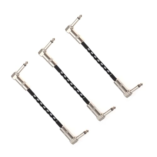 BESTonZON 3 STÜCKE Teiliges Gitarren Effektgerät Patchkabel mit Kupfer Doppelt Geschirmt Rechtwinklige und Gerade Klinkeninstrumentenkabel für Bass Keyboard Audioverstärker BESTonZON 3 STÜCKE Teiliges Gitarren Effektgerät Patchkabel mit Kupfer Doppelt Geschirmt Rechtwinklige und Gerade Klinkeninstrumentenkabel für Bass Keyboard Audioverstärker von BESTonZON