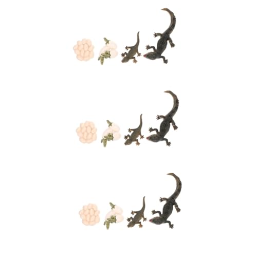 BESTonZON 3 Sätze Modell des Wachstumszyklus belohnung Kinder kindergeburtstags mitgebsel Fisch Schildkrötenspielzeug Tiere Statue krokodil lebenszyklus Figur Krokodil-Wachstumsmodell Henne von BESTonZON