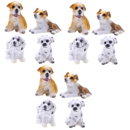 BESTonZON 3 Sätze Simulationshund Home Decor Wohnungsdeko Tierfiguren Für Miniaturgärten Home Dekoration Die Hundestatue Welpe Kleine Tierfiguren Mini-tierfiguren Harz 4 Stück * 3 von BESTonZON