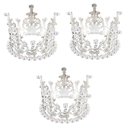 BESTonZON 3 Stk Krone Dekoration Ornament Kuchenverzierung Krone Tortenaufsatz Dekorative Kronen Kuchen Liefert Kopfschmuck Für Backdekorationen Künstliche Perle Silver BESTonZON 3 Stk Krone Dekoration Ornament Kuchenverzierung Krone Tortenaufsatz Dekorative Kronen Kuchen Liefert Kopfschmuck Für Backdekorationen Künstliche Perle Silver von BESTonZON