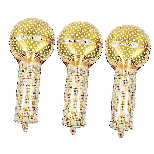 BESTonZON 3 Stück Aufblasbare Mikrofon Ballons Jahre Party Deko Retro Props für Disco Themenfeiern Helium Ballons aus Aluminiumfolie für Fotokulissen BESTonZON 3 Stück Aufblasbare Mikrofon Ballons Jahre Party Deko Retro Props für Disco Themenfeiern Helium Ballons aus Aluminiumfolie für Fotokulissen von BESTonZON