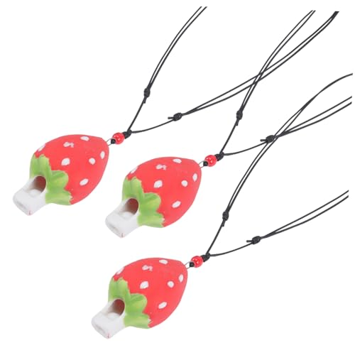 BESTonZON 3 Stück Keramikpfeifen Halskette Kinderfreundliches Musikalisches Süße Erdbeerform Fördert Kreativität und Hörvermögen Sicher Poliert für Mädchen Jahre BESTonZON 3 Stück Keramikpfeifen Halskette Kinderfreundliches Musikalisches Süße Erdbeerform Fördert Kreativität und Hörvermögen Sicher Poliert für Mädchen Jahre von BESTonZON