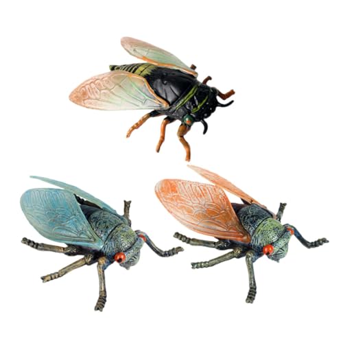 BESTonZON 3 Stück Simuliertes Zikadenmodell Schreibtisch Ornamente dekorativ Desktop-Zikaden-Ornament Vintage-Zikadenstatue Zikadenförmiges Desktop- Plastik von BESTonZON