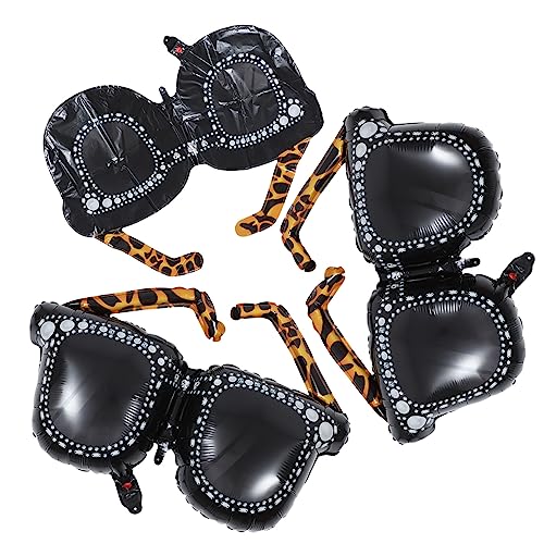 BESTonZON 3 Stück Teiliges Jahre Party Deko mit Aluminiumfolie Luftballons Sonnenbrillen und Mikrofonform Aufblasbare Disco Requisiten für Erwachsene Langlebige Retro Fotoprops für von BESTonZON