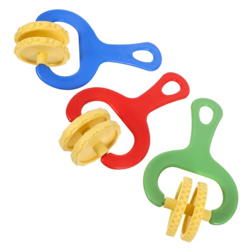 BESTonZON 3 Stück Teiliges Modellierwerkzeug Kleine Handliche Knetroller mit Textur für Kreatives Polymer Clay Basteln Leichte Stempelroller für Vorschul Schulprojekte Kindgerechtes DIY von BESTonZON