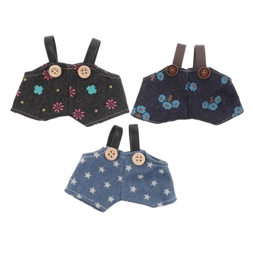 BESTonZON 3 Stück Teiliges Plüsch Puppen Latzhosen aus Denim Niedliche DIY Kleidung für Kuscheltier und Plüschbär Passform Einfach Anzuziehen Modische Puppenkleidung für Fantasievolles von BESTonZON
