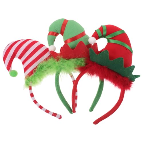 BESTonZON 3 Stück Weihnachtselfenmütze, Stirnband, Elfen-Haarreifen, Weihnachten, Halloween, Kopfbedeckung, Frauen, Haarband, Elfen, Party-Dekoration, Cosplay-Kostüm, süß, handgefertigt, BESTonZON 3 Stück Weihnachtselfenmütze, Stirnband, Elfen-Haarreifen, Weihnachten, Halloween, Kopfbedeckung, Frauen, Haarband, Elfen, Party-Dekoration, Cosplay-Kostüm, süß, handgefertigt, von BESTonZON