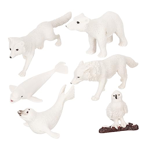 BESTonZON 30 STK Tiermodelle für den Winter kinderzimmer zubehör kindergeburtstags mitgebsel Eisbär-Statue Mini-Spielzeug für arktische Tiere Outdoor-Spielset Spielzeug für draußen Haushalt von BESTonZON