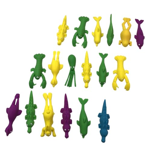 BESTonZON 30 Stück Teiliges Finger Flexiblem TPR Material mit Niedlichen Tiermotiven Elastische Schleuder Spielzeuge als Party Mitgebsel Leicht Robust und Einfach zu Bedienen von BESTonZON