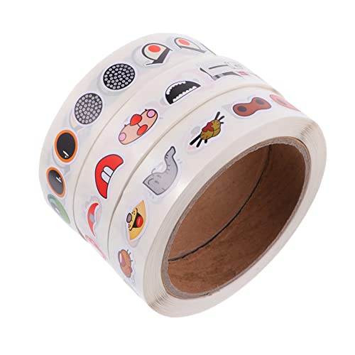BESTonZON 3rollen Cartoon Aufkleber Mit Augen Nase Und Mund Selbstklebende Sticker Für Kreative Bastelprojekte Zufällige Designs Für Erwachsene von BESTonZON