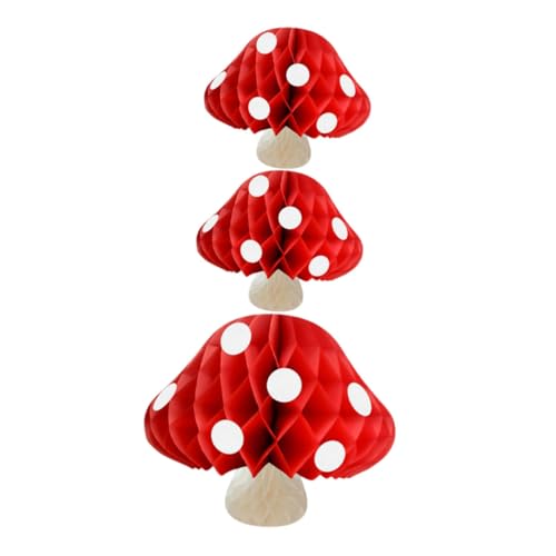 BESTonZON 3st Pilz-waben-anhänger Kuchen Lanyard-Kette Brillenkette -Dekoration Kuchendekoration Bügelkette Brillenkette Topper - Putz Dekoration Pilzkerzen Rot Papier BESTonZON 3st Pilz-waben-anhänger Kuchen Lanyard-Kette Brillenkette -Dekoration Kuchendekoration Bügelkette Brillenkette Topper - Putz Dekoration Pilzkerzen Rot Papier von BESTonZON