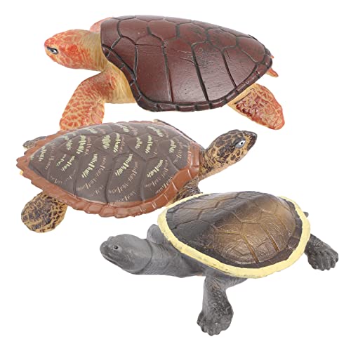 BESTonZON 3st Schildkröten-Modell Schildkröten Figuren Reptilienterrarien Schildkröten-Ornamente Schildkrötenspielzeug Tischdekoration Modelle Kind Klein Chinesische Weichschildkröte Plastik von BESTonZON