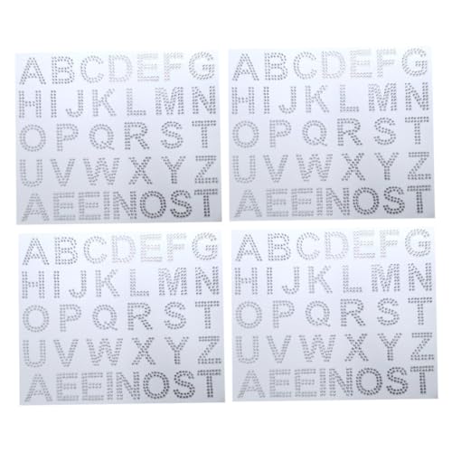 BESTonZON 4 Blätter Strass Buchstaben Aufkleber zum Aufbügeln Funkelnde Glitzer Sticker für Kleidung und Taschen Multifunktionale Selbstklebende Dekoration für DIY Projekte und Textilien BESTonZON 4 Blätter Strass Buchstaben Aufkleber zum Aufbügeln Funkelnde Glitzer Sticker für Kleidung und Taschen Multifunktionale Selbstklebende Dekoration für DIY Projekte und Textilien von BESTonZON