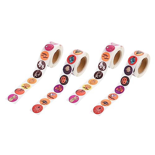 BESTonZON 4 Rollen Halloween-Aufkleber Abdichtende Aufkleber Bedruckte Runde Aufkleber Etikettenaufkleber Geschenkaufkleber Halloween-Elemente-Aufkleber Belohnungsaufkleber Papier BESTonZON 4 Rollen Halloween-Aufkleber Abdichtende Aufkleber Bedruckte Runde Aufkleber Etikettenaufkleber Geschenkaufkleber Halloween-Elemente-Aufkleber Belohnungsaufkleber Papier von BESTonZON