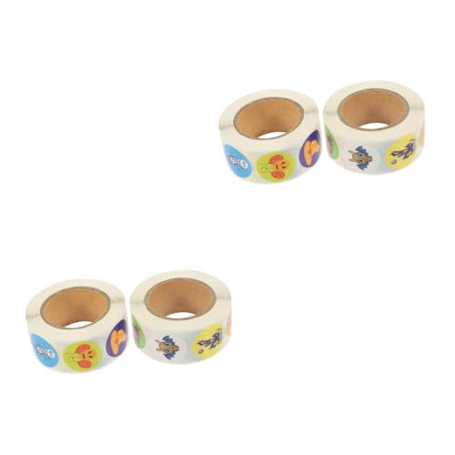 BESTonZON 4 Rollen Halloween Aufkleber Selbstklebende Deko Sticker mit Verschiedenen Motiven für Geschenkbeutel und Umschläge Multifunktionale Klebeetiketten für Party und von BESTonZON