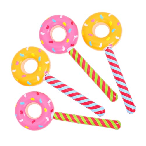 BESTonZON 4 Stück Aufblasbare Donuts Entzückende Donut Ballons Party Ballons Gastgeschenke Riesige Süßigkeiten Requisiten Donut Party Dekoration Ballon Lutscher Dekorationen Party von BESTonZON