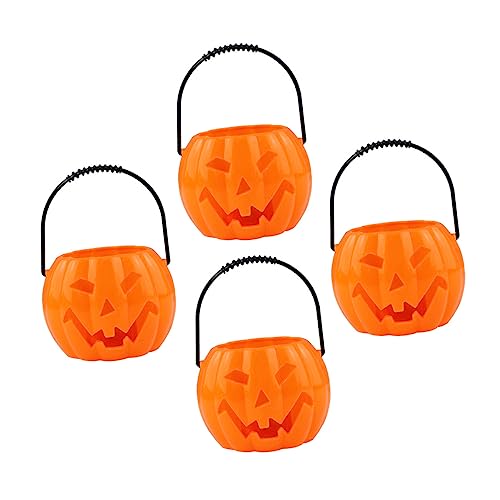 BESTonZON 4 Stück Halloween-Kürbislaterne Tür im Freien doppelseitige Tafel halloween pumpkin halloweenkürbis Tragbarer Kürbis-Süßigkeitseimer für Halloween Halloween-Partyzubehör LED Orange BESTonZON 4 Stück Halloween-Kürbislaterne Tür im Freien doppelseitige Tafel halloween pumpkin halloweenkürbis Tragbarer Kürbis-Süßigkeitseimer für Halloween Halloween-Partyzubehör LED Orange von BESTonZON