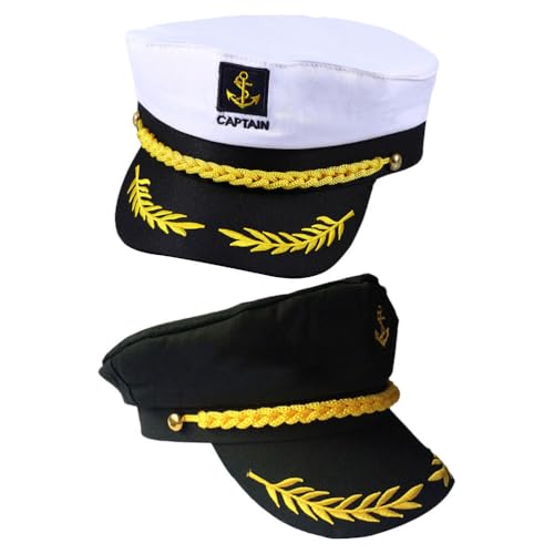 BESTonZON 4 Stück Matrosenmützen, Kapitänsmütze, Kostümpartyhut, Matrosenschiff, nautische Yachtmützen für Damen und Herren, Halloween, Sommerkostümparty, Schwarz/Weiß BESTonZON 4 Stück Matrosenmützen, Kapitänsmütze, Kostümpartyhut, Matrosenschiff, nautische Yachtmützen für Damen und Herren, Halloween, Sommerkostümparty, Schwarz/Weiß von BESTonZON