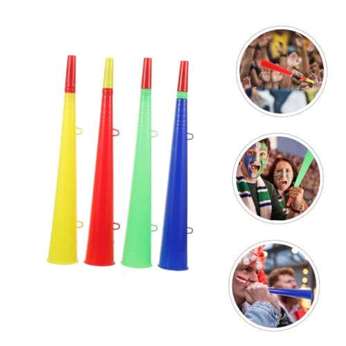 BESTonZON 4 Stück Plastik Tröten Leichte Party Trompeten Laute Fanfare für Sportveranstaltungen Fußballfans und Konzertstimmung BESTonZON 4 Stück Plastik Tröten Leichte Party Trompeten Laute Fanfare für Sportveranstaltungen Fußballfans und Konzertstimmung von BESTonZON