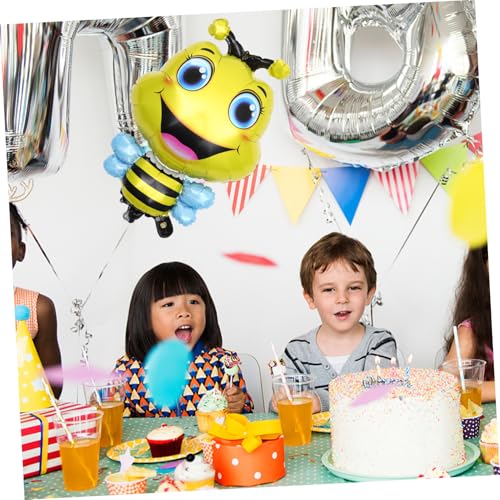 BESTonZON 4 Stück Teiliges Bienen Folienballons Kreative Aufblasbare Aluminium Luftballons für Geburtstagsdeko Partyaccessoires für Kinderzimmer und Festliche Anlässe Metallic von BESTonZON