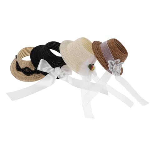 BESTonZON 4 Stück Teiliges Mini Puppenhüte aus Strapazierfähigem Stoff mit Schmetterlingsschleife Winzige DIY Hut-accessoires für Kreative Bastelprojekte und Vielseitige Puppenmoden BESTonZON 4 Stück Teiliges Mini Puppenhüte aus Strapazierfähigem Stoff mit Schmetterlingsschleife Winzige DIY Hut-accessoires für Kreative Bastelprojekte und Vielseitige Puppenmoden von BESTonZON