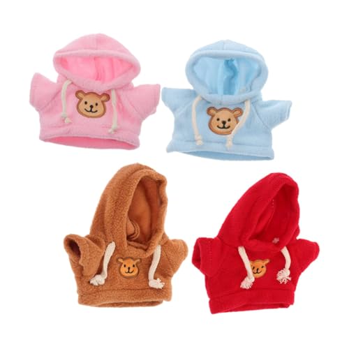 BESTonZON 4 Stück Teiliges Plüschbärenkleidung aus Weichem Stoff Vielseitige Kleidung für Kleine Kuscheltiere Einfache Handhabung Passend DIY Bear Accessories für Puppen und Stofftiere von BESTonZON