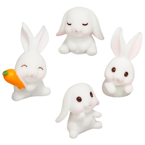 BESTonZON 4 Stück Teiliges Resin Kaninchenfiguren Kreative Hasenform Desktop Dekoration Langlebige Hochwertige Harzornamente für Büro und Niedliche und Einweihungsgeschenke BESTonZON 4 Stück Teiliges Resin Kaninchenfiguren Kreative Hasenform Desktop Dekoration Langlebige Hochwertige Harzornamente für Büro und Niedliche und Einweihungsgeschenke von BESTonZON