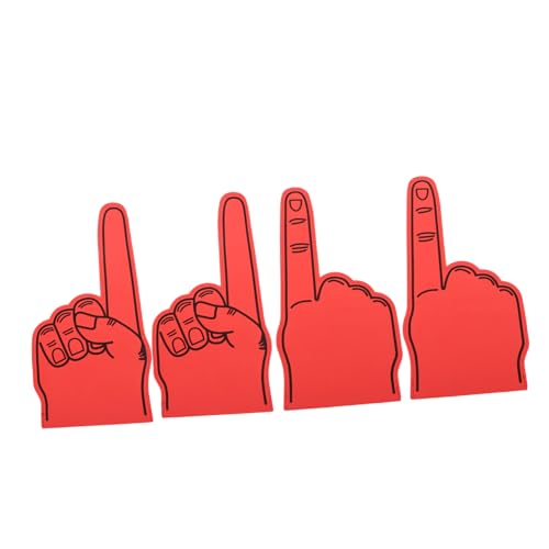 BESTonZON 4 Stück Teiliges Übergroßer Eva Schaumstoff Finger Rot Leichte Fan Hand für Sportveranstaltungen Partys und Schul Events Einsetzbare Cheerleading Requisiten zur Stimmungsförderung BESTonZON 4 Stück Teiliges Übergroßer Eva Schaumstoff Finger Rot Leichte Fan Hand für Sportveranstaltungen Partys und Schul Events Einsetzbare Cheerleading Requisiten zur Stimmungsförderung von BESTonZON