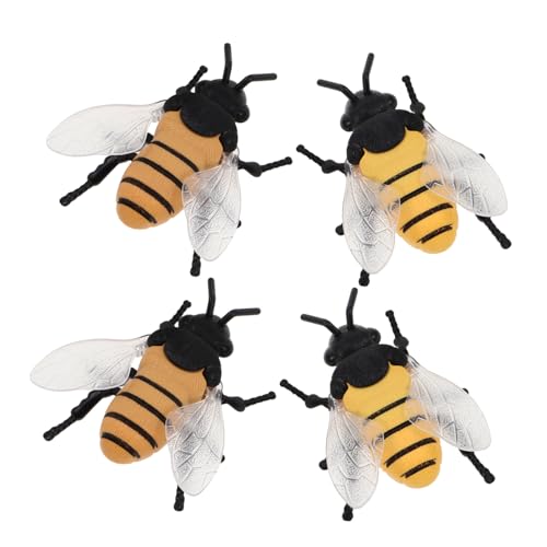 BESTonZON 4 Stück Teiliges Wind-up Bienen Realistische Insektenfiguren Laufend und Springend Kreative Partygeschenke Halloween Mitgebsel Lustige Tischdeko und Überraschung von BESTonZON