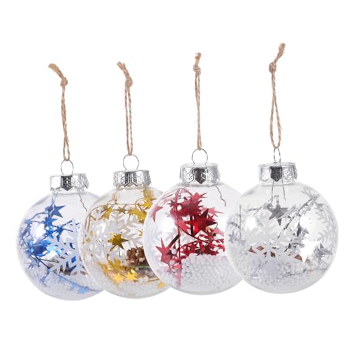 BESTonZON 4 Stücke Kleine Weihnachten Weihnachten Ornamente Große Rote Ornamente Weihnachten Ball Anhänger von BESTonZON