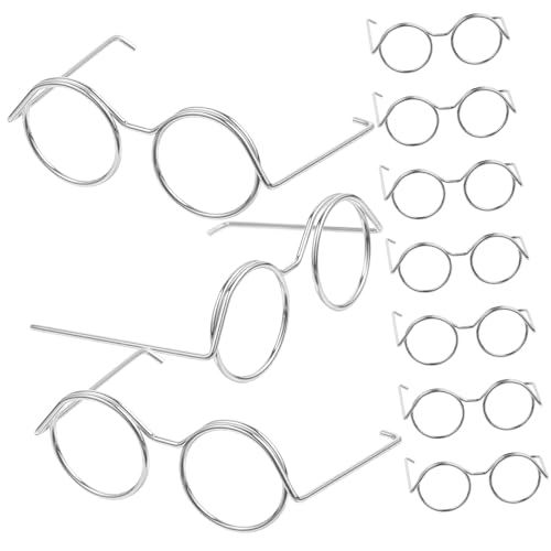 BESTonZON 40 STK Puppenbrille Miniatur-Dinge Zaubererbrille hoch puppenaugen Brillen Rahmen Puppen-Anzieh-Requisiten Puppe verkleiden Zubehör Gläser Spielzeugzimmer Metall Sonnenbrille Baby von BESTonZON