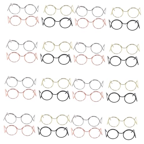 BESTonZON 40 Stück Mini -Rahmenbrille Miniatur bilderrahmen winzige Sonnenbrillen für Puppen Kostümzubehör für Minipuppen Mini-Brille Miniaturrahmen Puppenbrillen Stahldraht BESTonZON 40 Stück Mini -Rahmenbrille Miniatur bilderrahmen winzige Sonnenbrillen für Puppen Kostümzubehör für Minipuppen Mini-Brille Miniaturrahmen Puppenbrillen Stahldraht von BESTonZON