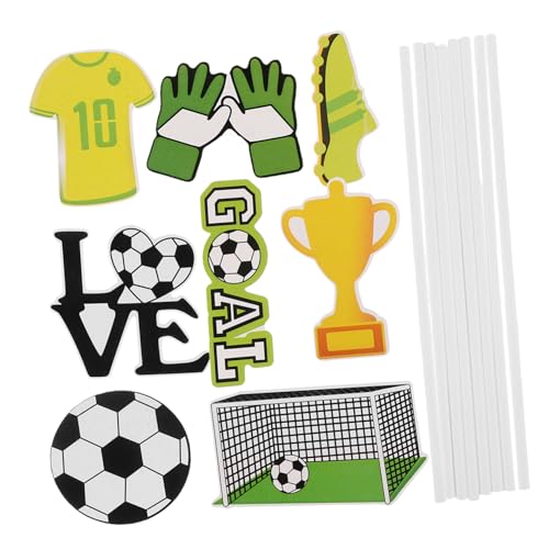BESTonZON 40 Stück Teiliges Fußball Cupcake Toppers Sportliche Tortendeko mit Fußball Motiven Kuchenstecker für Fußballparty Kindergeburtstag Shower und Sportfans Dekoration für Muffins und von BESTonZON