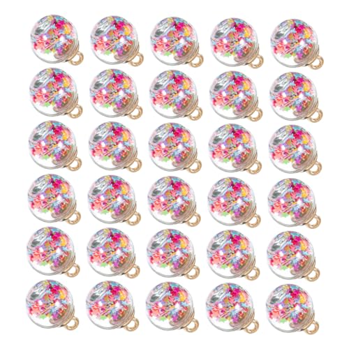 BESTonZON 40st Bausatz Schmuck Goldene Reifen Weltraumspielzeug Perlen Zappeln Weihnachtskugel-anhänger Ornamente Glühbirnen Kugelanhänger Aus Pailletten Weihnachtszauber Miniatur Plastik von BESTonZON