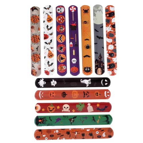 BESTonZON 48 Stück Pop-Kreis-Armband Halloween-Ringe Halloween-Zappelspielzeug Halloween-Party-Dekoration Halloween-Armband handgelenkbandage halloween deko Halloween-Klappring Partygeschenk von BESTonZON