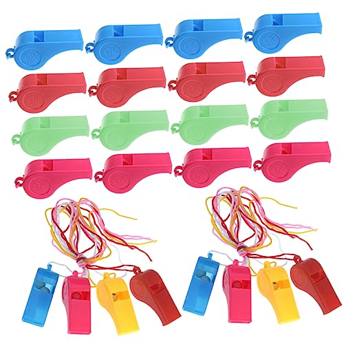 BESTonZON 48 Stück Teiliges Bunte Kinderpfeifen mit Lanyard Laute Sport und Schiedsrichterpfeifen für Training Spiele Notfälle Geeignet für Lehrer Zufällige Farbe Zufällige Farbe von BESTonZON