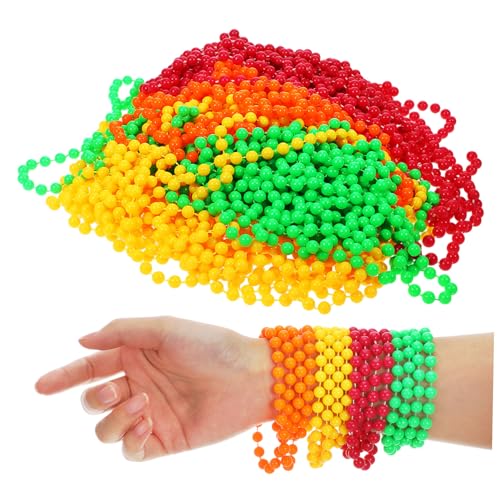 BESTonZON 48 Stück Teiliges Neon Perlenketten Fluoreszierende Kunststoff Halsketten Neonfarben Langlebig Wiederverwendbar Bunte Partyaccessoires für Jahre Motto Karnevals und von BESTonZON
