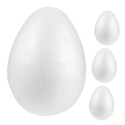 BESTonZON 4Stücke Schaumstoffeier für DIY Osterbasteleien Leicht Bemalbar und Dekorierbar für Kreative Familienaktivitäten und Festliche Osterdekorationen Robust von BESTonZON