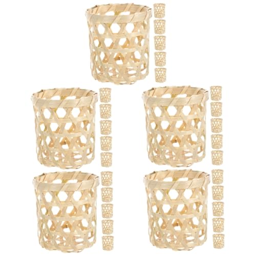 BESTonZON 5 Sätze Candlestick -herzstück Kernstück Essen Party Körbe Rustikal Votiv- Teelicht Kerzenhalter Herzstückdekoration Kerzenhalter Für Tisch Bambus Beige 6 Stück * 5 BESTonZON 5 Sätze Candlestick -herzstück Kernstück Essen Party Körbe Rustikal Votiv- Teelicht Kerzenhalter Herzstückdekoration Kerzenhalter Für Tisch Bambus Beige 6 Stück * 5 von BESTonZON