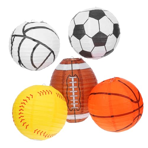 BESTonZON 5 Stück Basketball Fußball Laternenanhänger Tannenzapfen Dekorationen Sportball Papierlaternen Abschlussklasse 2025 Dekorationen Hängelaterne Papierlaternen Fußball BESTonZON 5 Stück Basketball Fußball Laternenanhänger Tannenzapfen Dekorationen Sportball Papierlaternen Abschlussklasse 2025 Dekorationen Hängelaterne Papierlaternen Fußball von BESTonZON