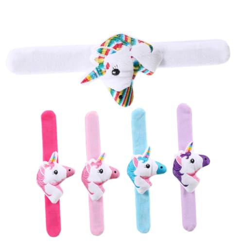 BESTonZON 5 Stück Plüsch Einhorn Klatscharmbänder Party Mitgebsel Weiches Material Hautfreundlich Komfortabel Langlebig Wristband Zubehör BESTonZON 5 Stück Plüsch Einhorn Klatscharmbänder Party Mitgebsel Weiches Material Hautfreundlich Komfortabel Langlebig Wristband Zubehör von BESTonZON